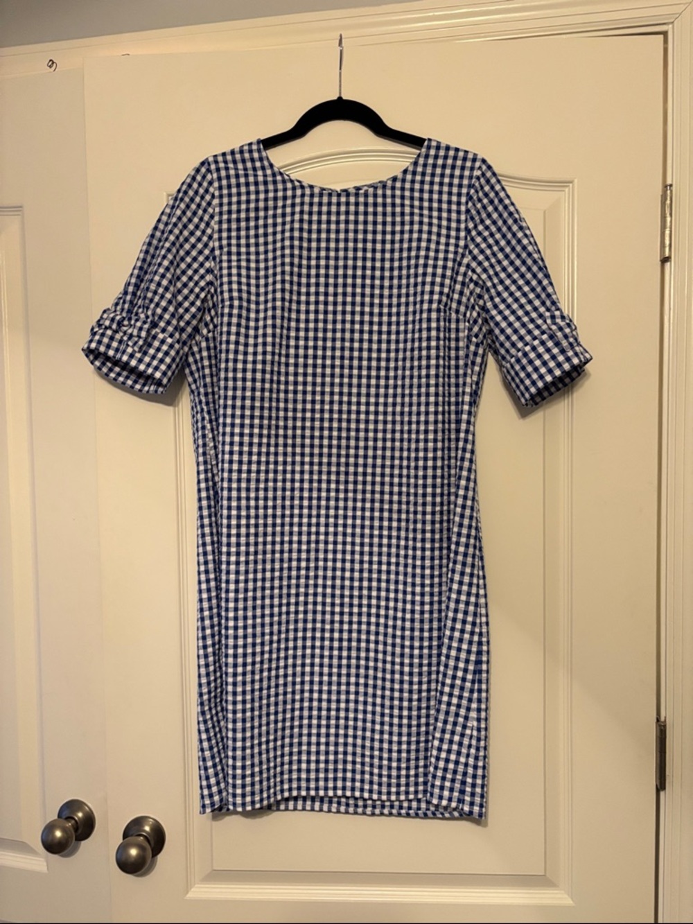 crown & ivy Blue and White Gingham Sheath Dress
